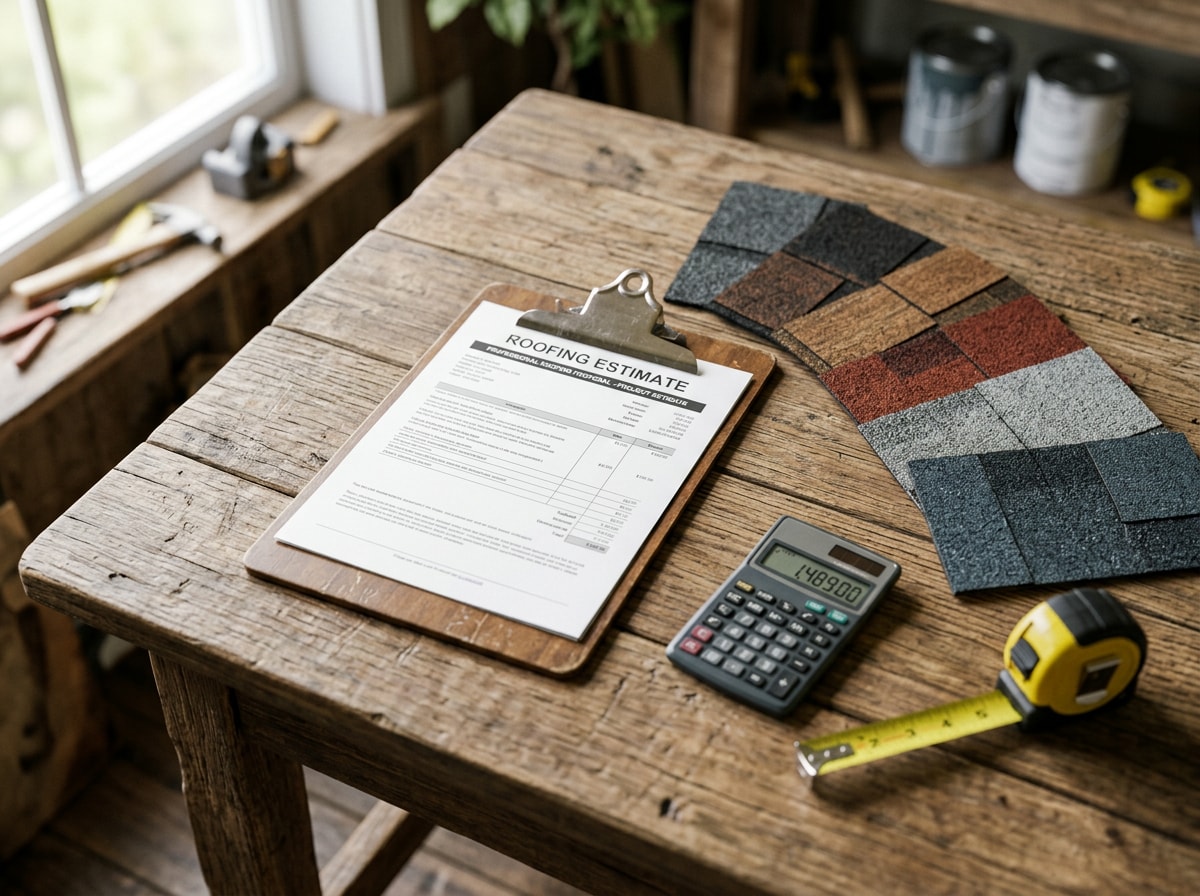 Cost factor breakdown chart for asphalt shingle roof replacement in El Centro, CA