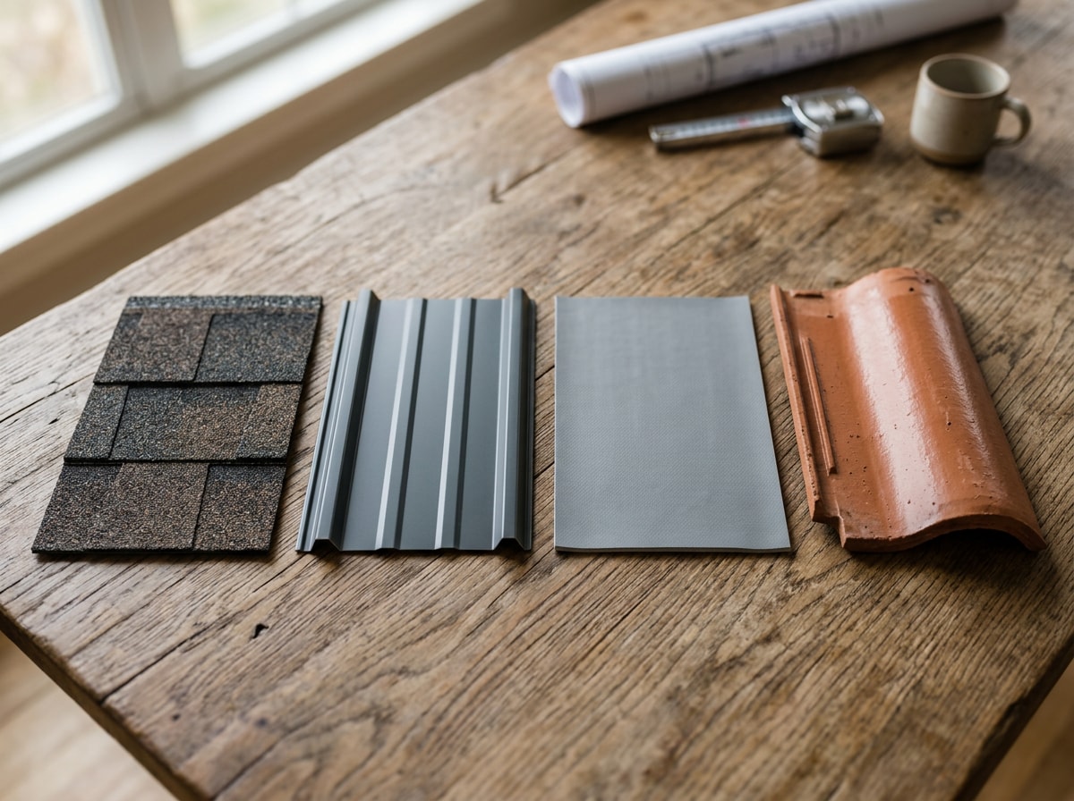 Cost comparison table for roof repair quote Indio CA showing asphalt, metal, tile, and flat roof pricing