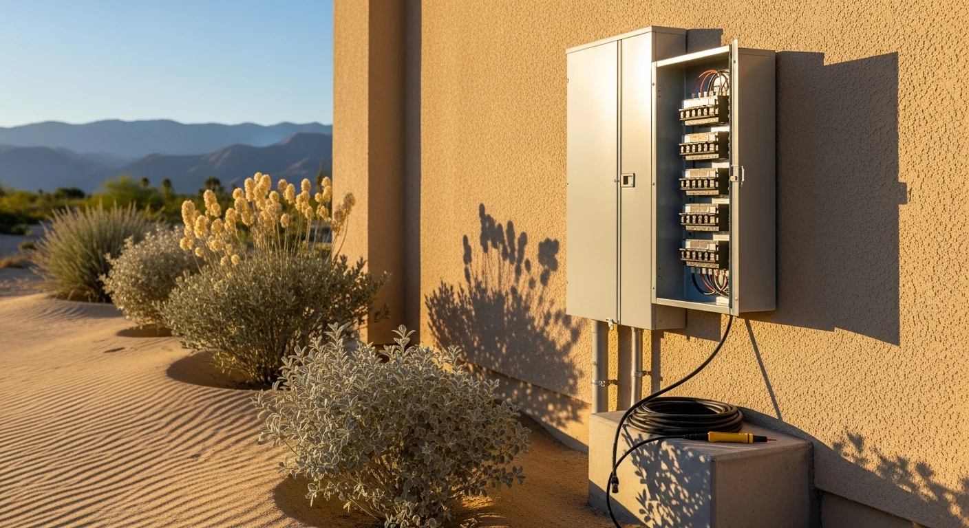 Electrician working on main electrical panel in home