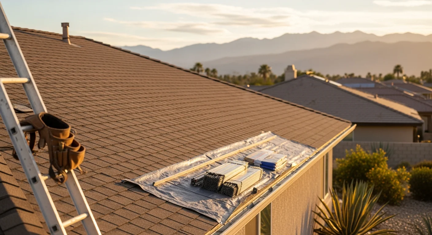 New residential roof installation on home